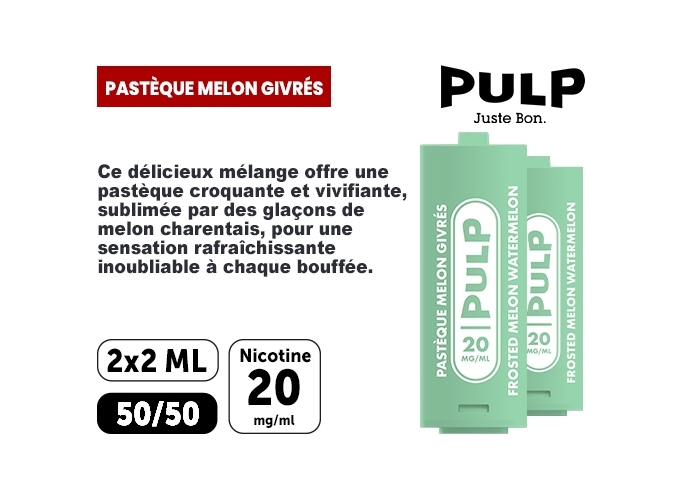 PULP  2 POD PASTEQUE MELON GIVRÉ 20 MG