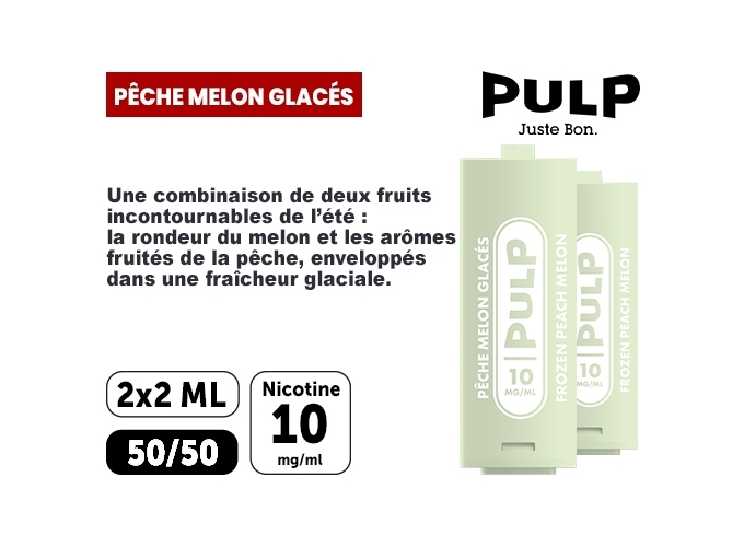 PULP  2 POD PECHE MELON GLACÉ 10 MG