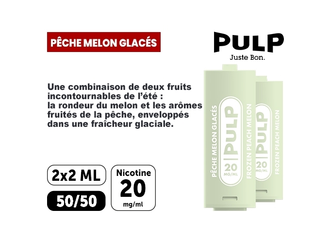 PULP  2 POD PECHE MELON GLACÉ 20 MG