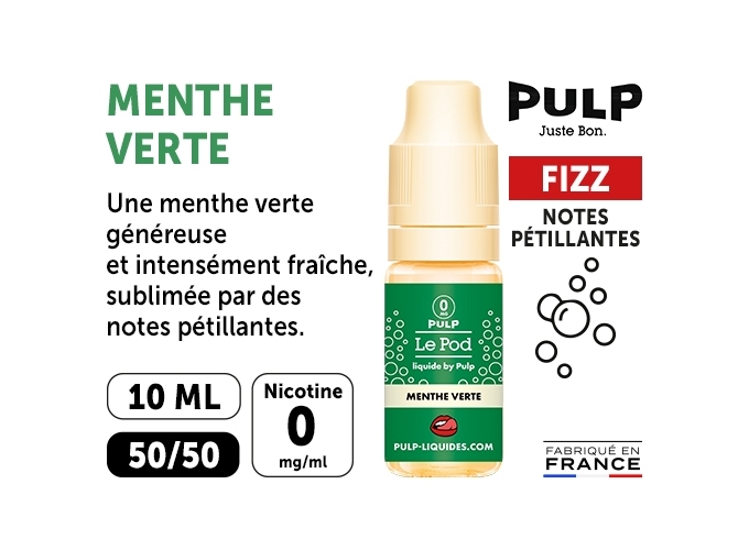 PULP FIZZ 10 ML MENTHE VERTE  00 MG ML