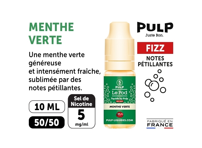 PULP FIZZ 10 ML MENTHE VERTE  05 MG ML