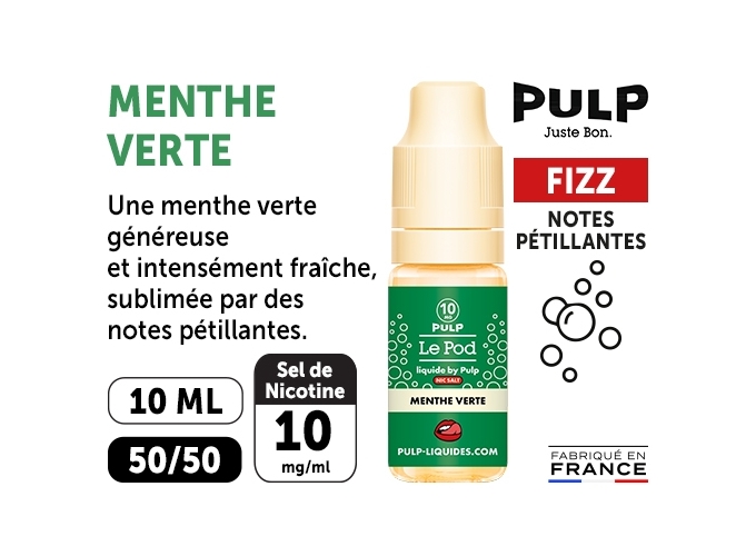 PULP FIZZ 10 ML MENTHE VERTE  10 MG ML