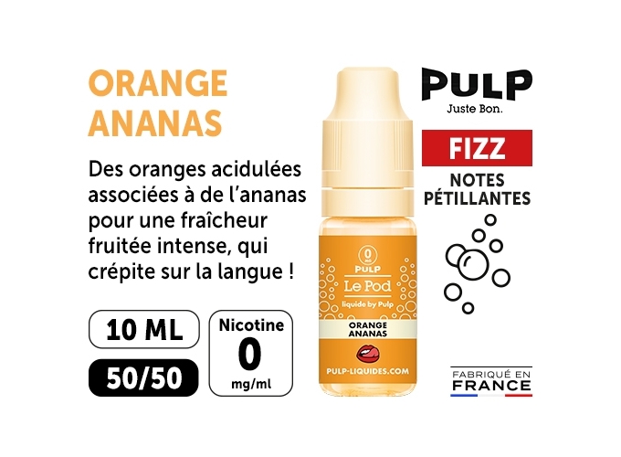 PULP FIZZ 10 ML ORANGE ANANAS  00 MG ML