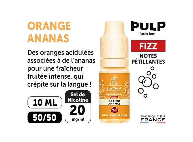 PULP FIZZ 10 ML ORANGE ANANAS  20 MG ML