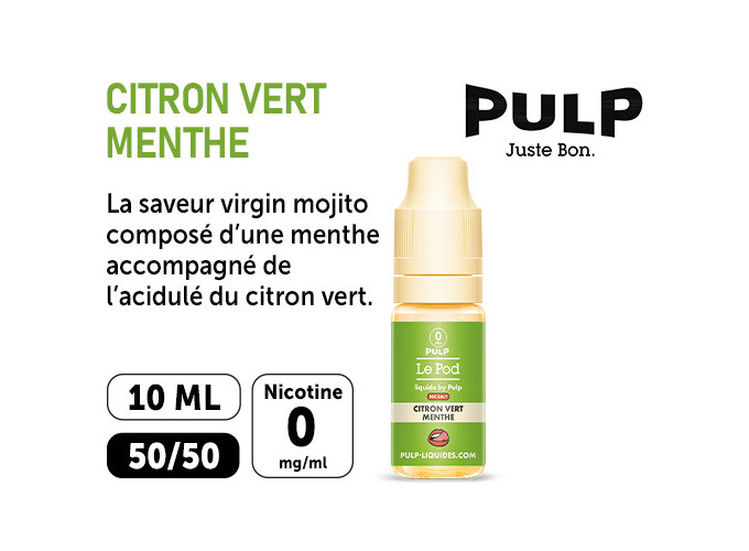 PULP LE POD CITRON VERT MENTHE 10 ML  00 MG ML