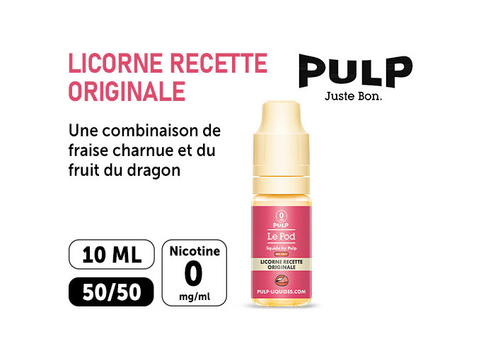 PULP LE POD DRAGON FRAISE LICORNE  10 ML 00 MG ML