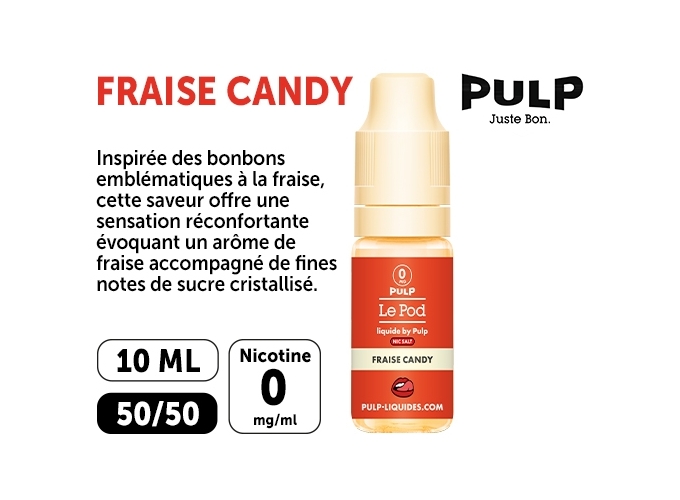 PULP LE POD FRAISE CANDY 10 ML  00 MG ML