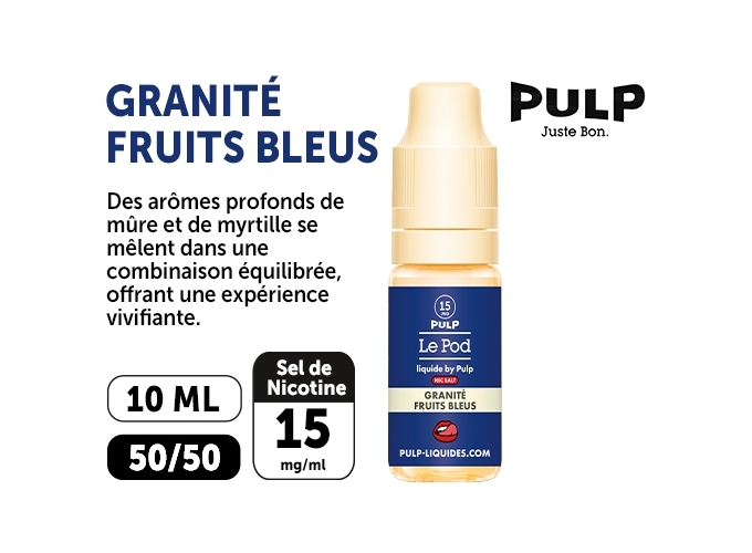 PULP LE POD GRANITE FRUIT BLEUE 10 ML  15 MG ML
