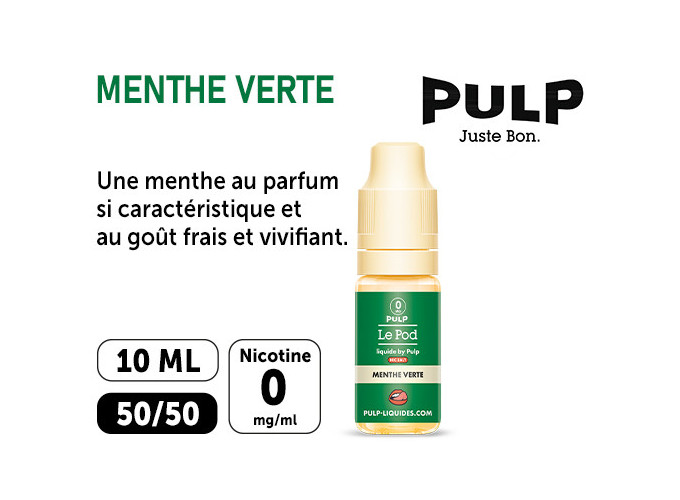 PULP LE POD  MENTHE VERTE  10 ML 00 MG ML