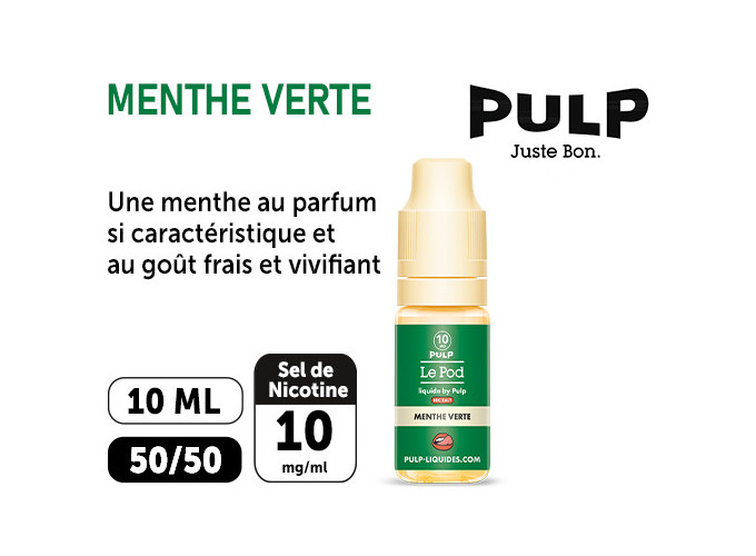 PULP LE POD  MENTHE VERTE  10 ML 10 MG ML