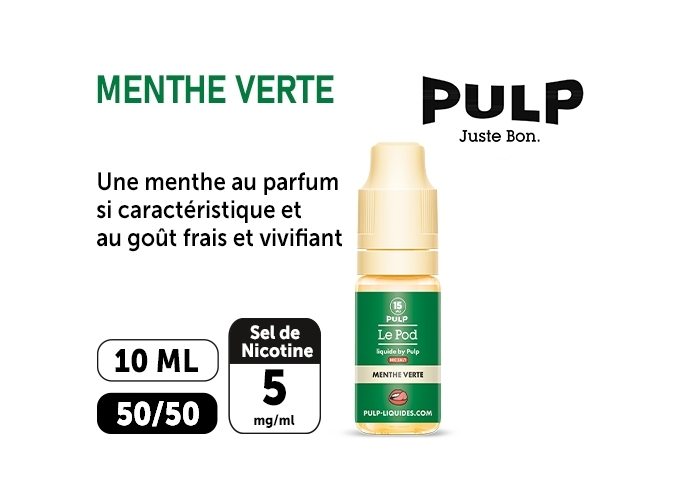 PULP LE POD  MENTHE VERTE  10 ML 15 MG ML