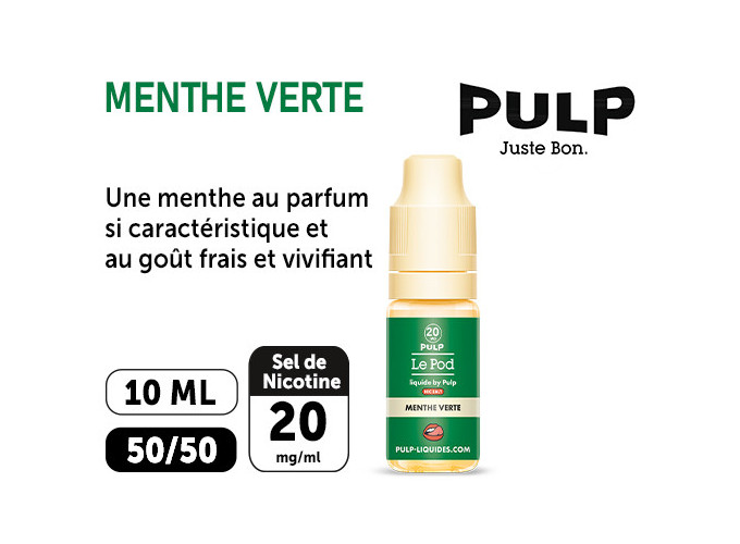 PULP LE POD  MENTHE VERTE  10 ML 20 MG ML