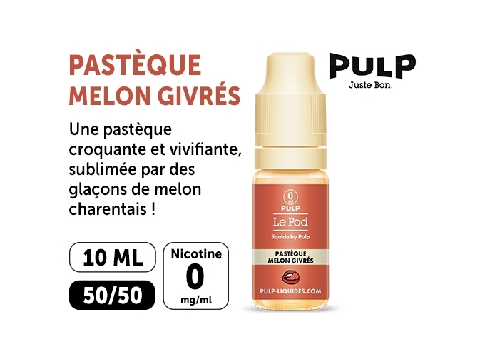 PULP LE POD PASTEQUE MELON GIVRE 10 ML  00 MG ML