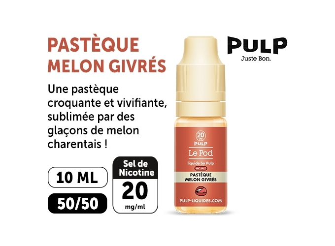 PULP LE POD PASTEQUE MELON GIVRE 10 ML  20 MG ML