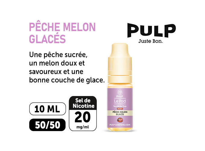 PULP LE POD  PECHE MELON GLACÉ  10 ML 20 MG ML