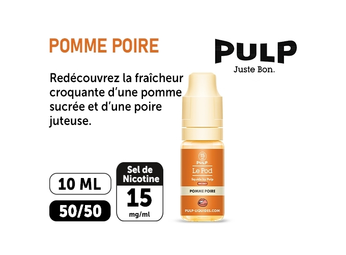 PULP LE POD  POMME POIRE  10 ML 15 MG ML