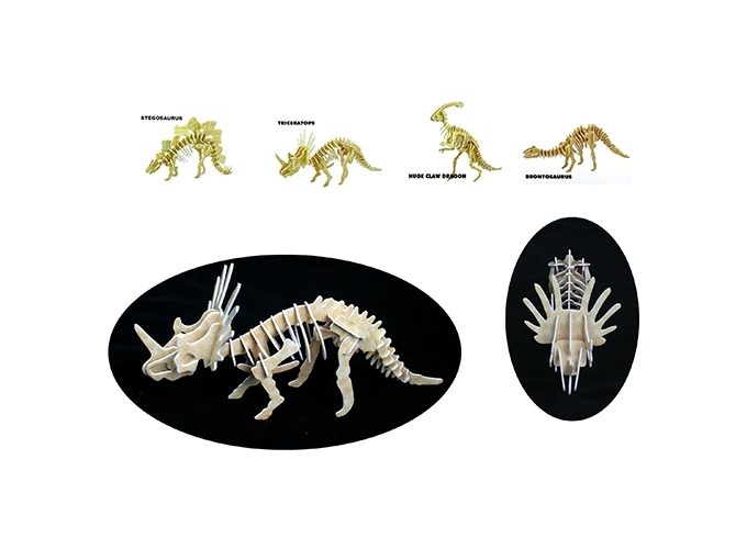 PUZZLE 3D DINOSAURE 20 29CM  ASS. 4 (BTE.24)