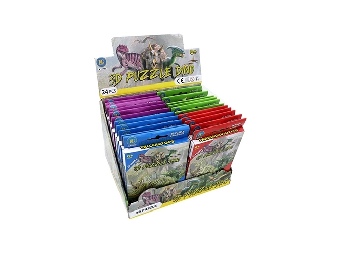 PUZZLE 3D DINOSAURE 20 29CM  ASS. 4 (BTE.24)