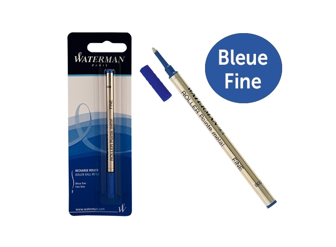RECHARGE WATERMAN ROLLER FIN BLEU (12)