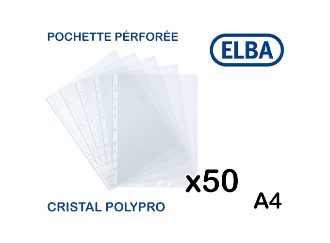 SACH. 50 POCH. PERF. POLYPRO LISSE A4 (20)