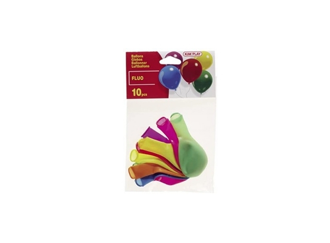 SACHET 10 BALLONS RONDS FLUO ASS. (24)
