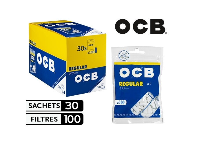 SACHET 100 BOUTS FILTRE OCB STAND. 7.5mm (BTE.30)