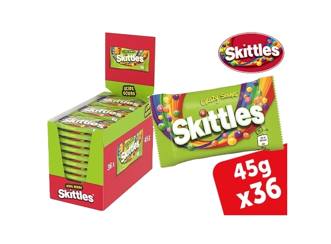 SACHET 45g SKITTLES CRAZY SOURS (BTE.36)