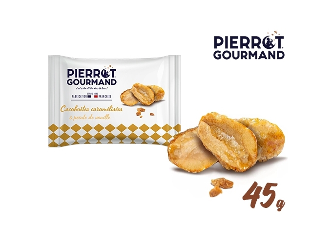 SACHET 45GR CACAHUETES CARAMEL VANILLE (12)