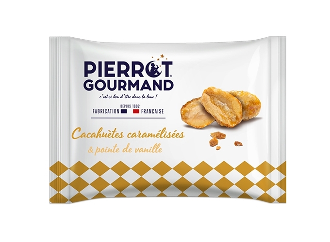 SACHET 45GR CACAHUETES CARAMEL VANILLE (12)