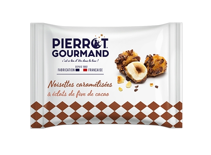 SACHET 45GR NOISETTE CARAMEL ECLATS CACAO (12)