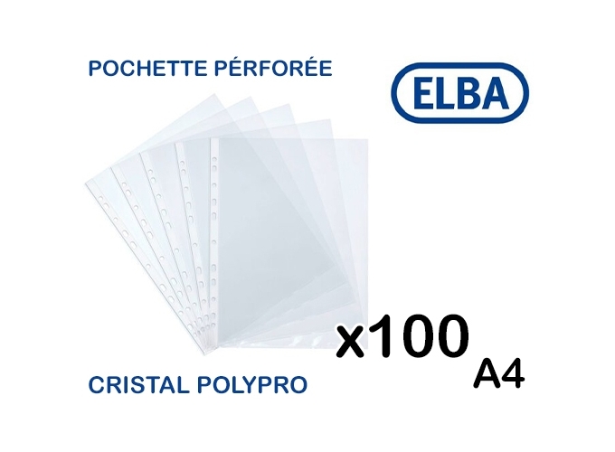 SACHET DE 100 POCH. PERF. POLYPRO GRAINE A4 (1)