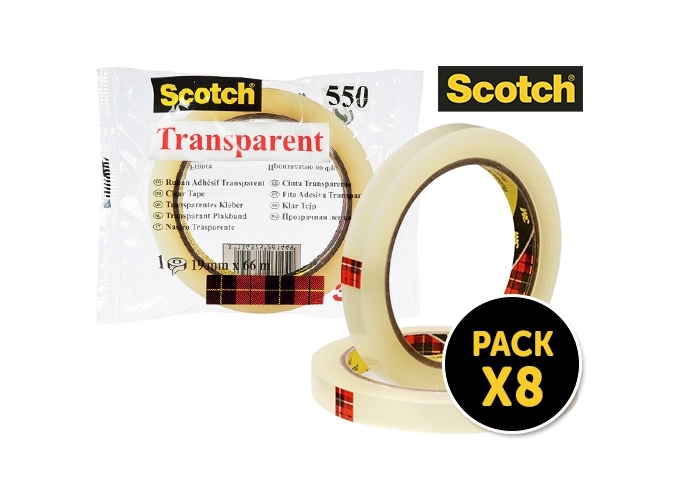 SCOTCH TRANSP. 550 19MMX66M  (8)