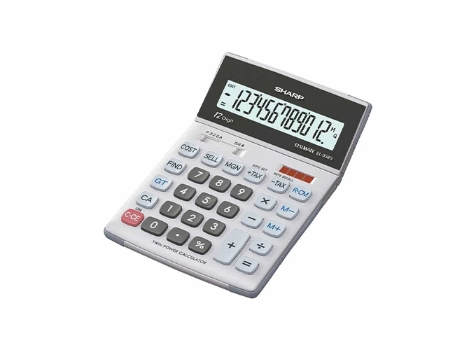 SHARP EL-340W 12 CHIFF. BUREAU  BI-ALIM. (1)