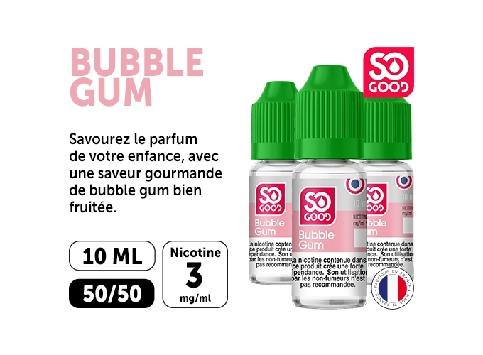 SO GOOD BUBBLE GUM 10 ML 03 MG ML (boite de3)