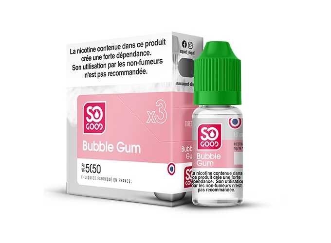 SO GOOD BUBBLE GUM 10 ML 06 MG ML (boite de3)