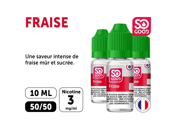 SO GOOD FRAISE 10 ML 03 MG ML (boite de3)
