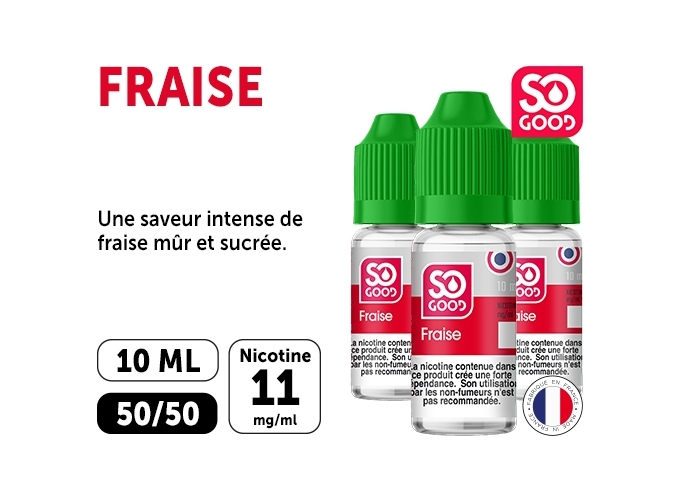 SO GOOD FRAISE 10 ML 11 MG ML (boite de3)