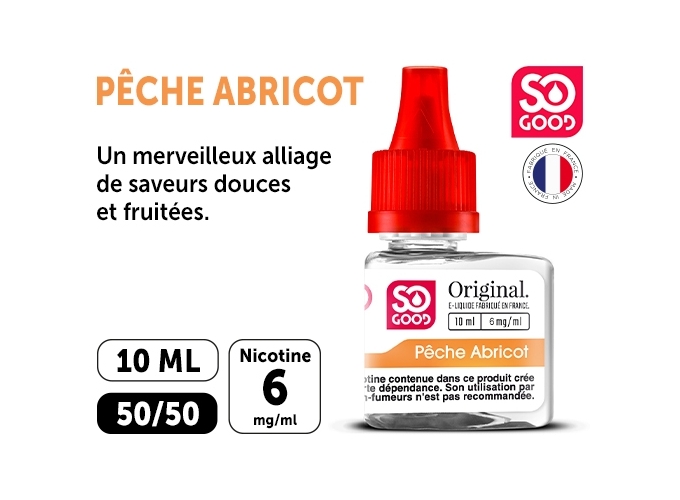 SO GOOD P. 10ml 'PECHE ABRICOT' NICOTINE 06mg (1)
