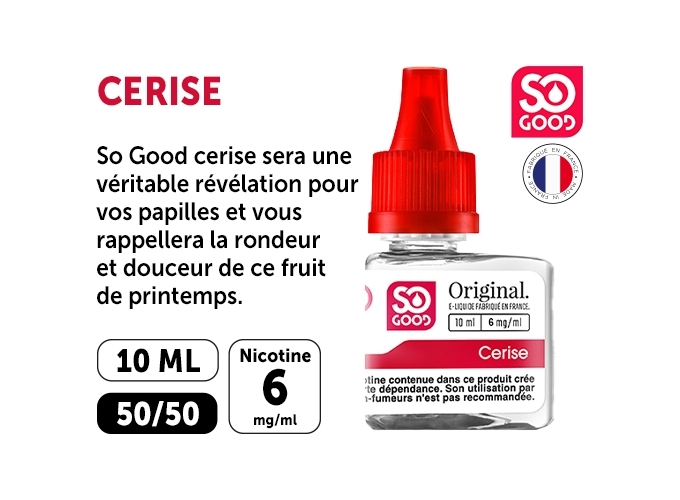 SO GOOD PREMIUM 10ml 'CERISE' NICOTINE 06mg (1)