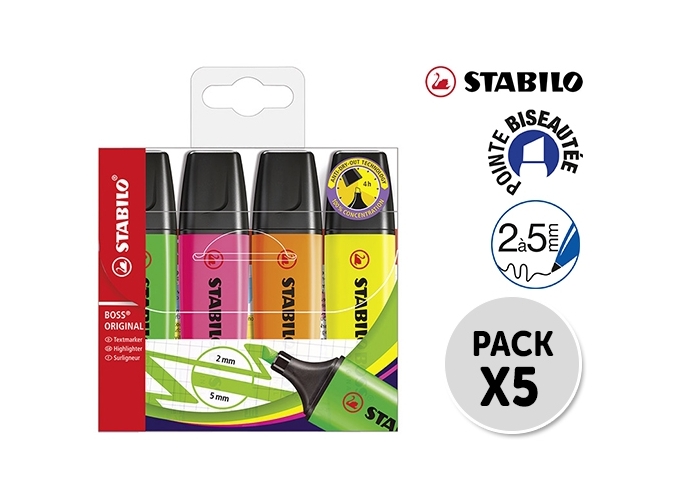 STABILO BOSS ORIGINAL POCH. X4 J V O R (5)