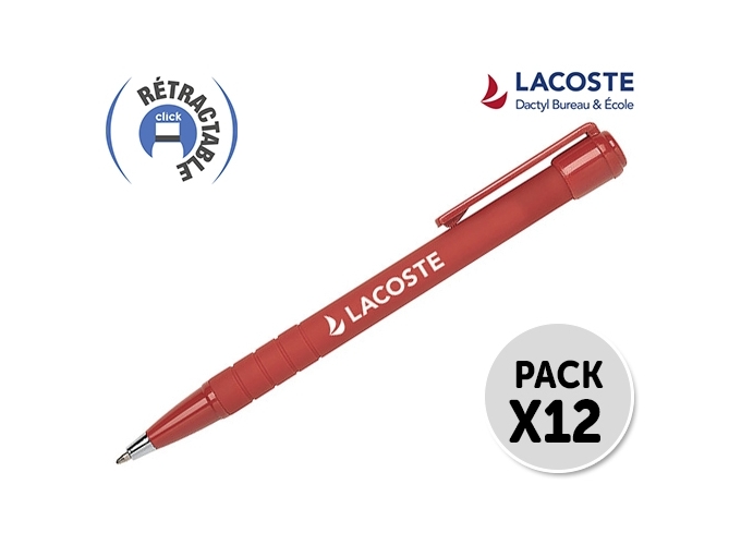 STYLO BILLE RETRACTABLE ROUGE (12)
