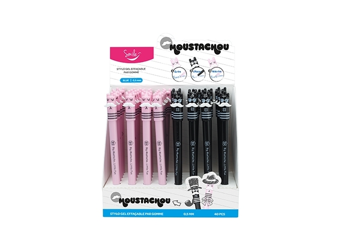 STYLO EFFACABLE PAR GOMME MOUSTACHOU  (PR. 40)