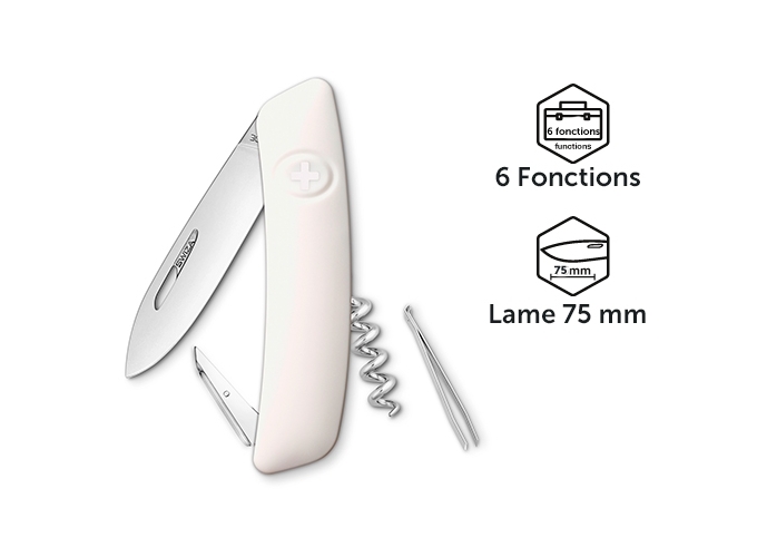*SWIZA COUTEAU SUISSE ZD01 BLANC 6 FONCTIONS