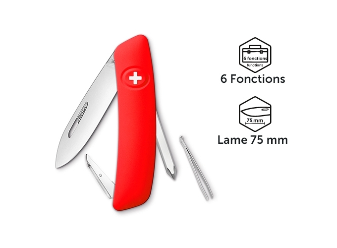 SWIZA COUTEAU SUISSE ZD02 ROUGE 6 FONCTIONS