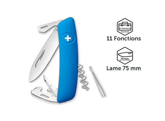 SWIZA COUTEAU SUISSE ZD03 BLEU 11 FONCTIONS