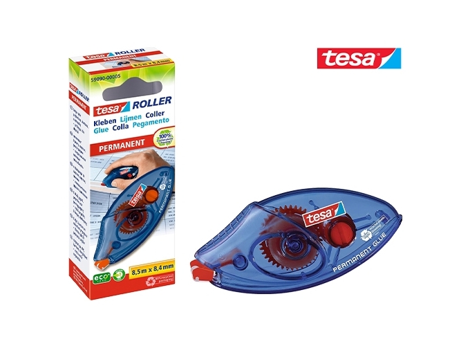 TESA ROLLER JETABLE COLLE PERMANENTE 8.4mmX8.5m