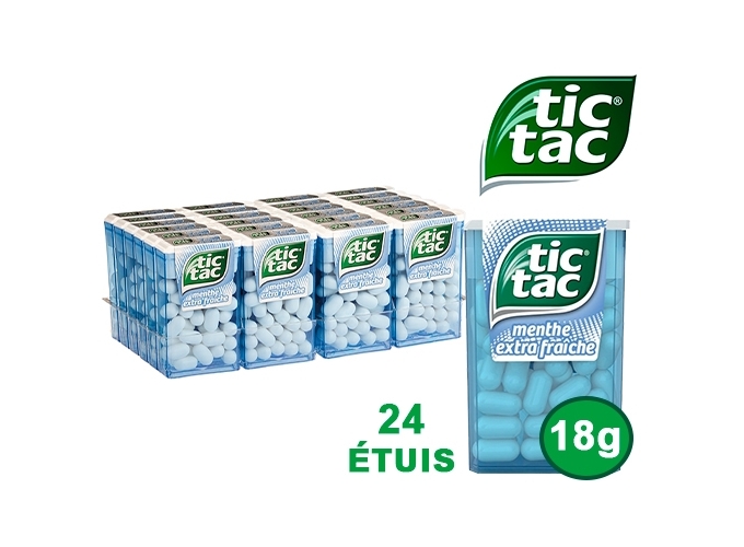 TIC TAC ETUI 18g MENTHE EXTRA FRAICHE (24)