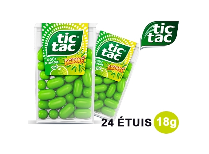 TIC TAC ETUI 18g POMME ACIDULE (24)