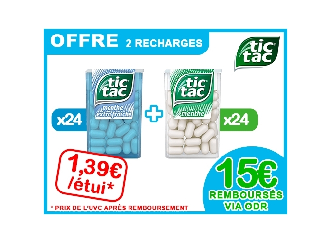 TIC TAC T100 2 RECHARGES AOUT-SEPT 2025