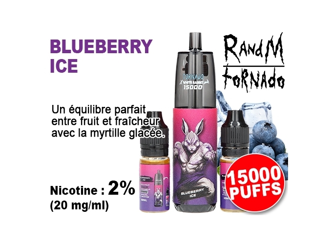 TORNADO BLUBERRY ICE  15 K 2 FLACONS 10ml 2% (10)